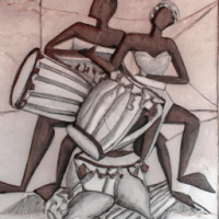 Random african art paint